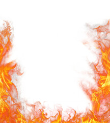 fire frame on white