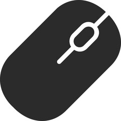 pc mouse icon in dark grey vector illustration