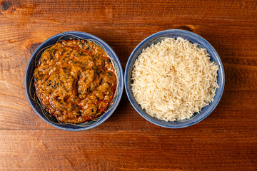 Lamb saag with basmati Rice