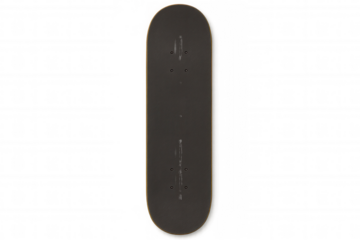 Skateboard deck with black grip tape for street sports, action, and urban lifestyle design use