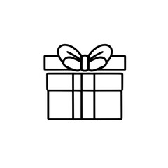 Gift box icon — print-ready vector file, transparent background, easy to customize