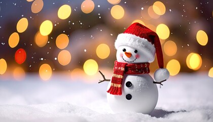 Joyful Snowman in Winter Wonderland