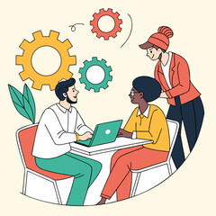 Diverse Team Collaborating on a Creative Business Project