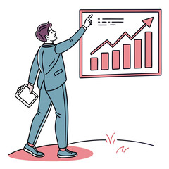 Businessman presenting a successful growth chart analysis