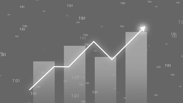 Growing financial statistics graph animation, motion graphic about business infographic graph going up, suitable for business development, income reports and increasing profits.  