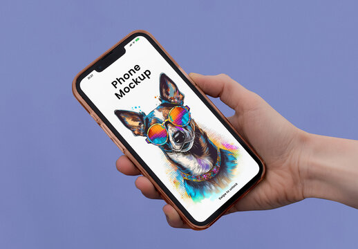 Phone Device in Hand Mockup