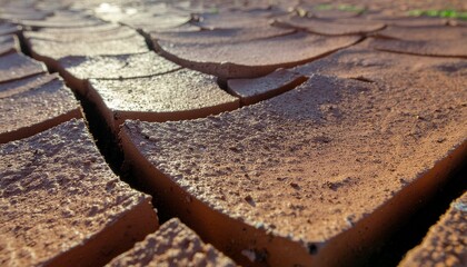Macro Shot of Rugged Earth Surface, Dry and Arid