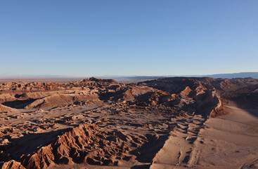 Moon Valley at sunset in San Pedro de Atacama, Chile