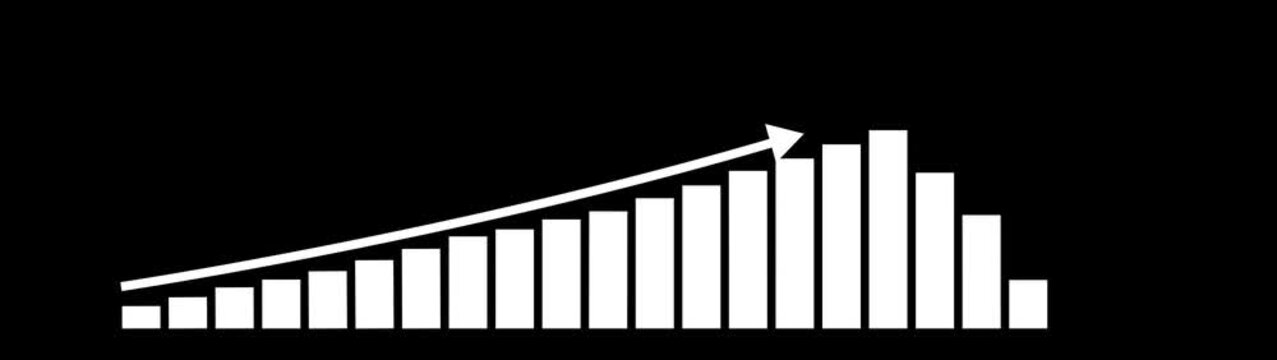 Growing financial statistics graph animation, motion graphic about business infographic graph going up, suitable for business development, income reports and increasing profits.  