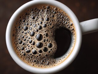 Aromatic Black Coffee In White Cup Coffee Break Caffeine Drink Hot Beverage Morning Drink Energy Boost Coffee Culture Top View Coffee Photography Coffee Art Dark Roast Coffee