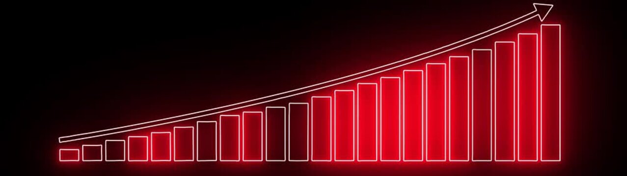 Growing financial statistics graph animation, motion graphic about business infographic graph going up, suitable for business development, income reports and increasing profits.  