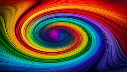 Obraz premium Abstract Spiral Pattern With Vibrant Rainbow Colors And Dynamic Twisted Design