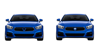 New Blue Sports Coupe – Luxury Car Mockup Isolated on White Studio Background