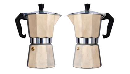 Old-Fashioned Electric Coffee Maker – Retro Home Appliance Mockup Isolated on White