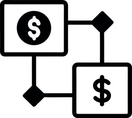 A 3D dollar sign icon of finance currency in a glass symbolizing wealth and market investment