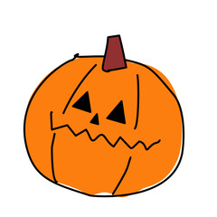 Funny Pumpkin Head Flat Illustration Icon