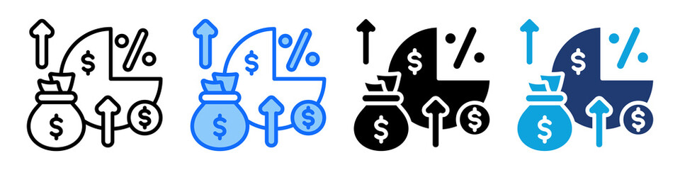 Margin Icon Set Multi Style Vector Illustration