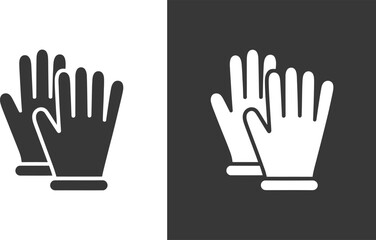 Obraz premium Minimalist Black and White Gloves Icon Design Vector Illustration