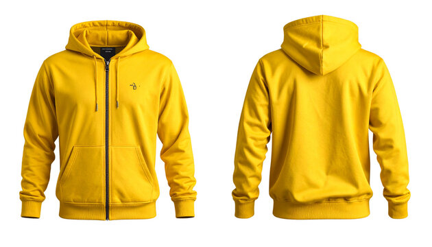 Unisex Yellow Pullover Hoodie – Fashion Blank Template for Branding and Print Design