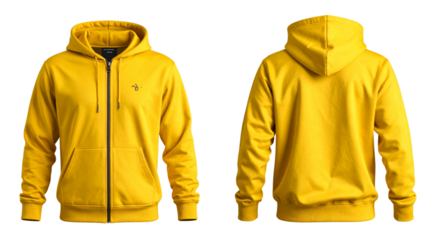 Unisex Yellow Pullover Hoodie – Fashion Blank Template for Branding and Print Design