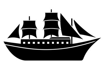 cruise ship  black icon, cruise ship  silhouette art
