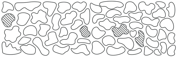 Abstract blotch shape. Liquid shape elements. Set of modern graphic elements. Fluid dynamical colored forms banner. Gradient abstract liquid shapes. Vector illustration