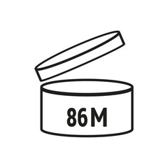 86 M SIGN vector illustration, packaging symbol Expiration period in months, expiration
