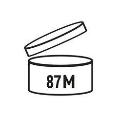87 M SIGN vector illustration, packaging symbol Expiration period in months, expiration