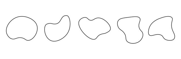 Abstract blotch shape. Liquid shape elements. Set of modern graphic elements. Fluid dynamical colored forms banner. Gradient abstract liquid shapes. Vector illustration