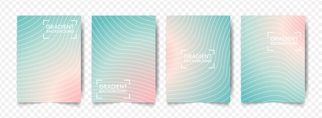 Soft Pastel Gradient Wavy Line Pattern Presentation Page Layout Set