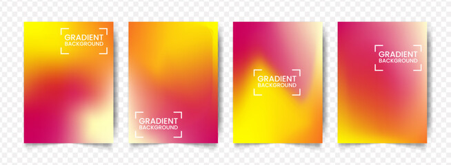 Soft Blurry Gradient Color Background Set with Modern Frame Design