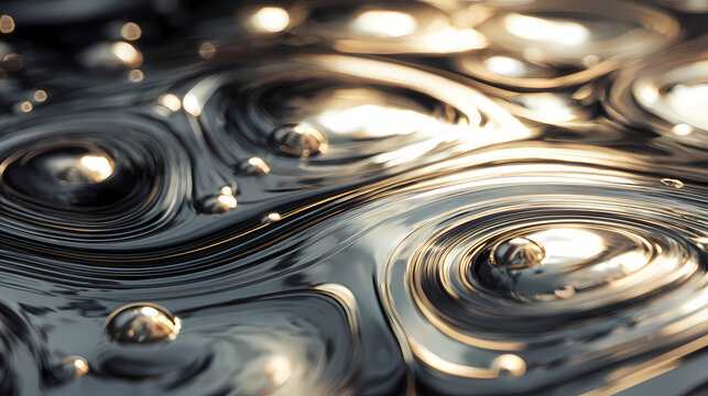 An abstract close-up shot of the liquid metal