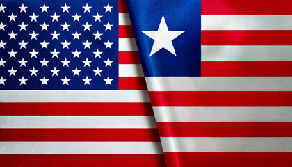 アメリカの国旗とリベリアの国旗(USA Flag & Liberia flag.)
