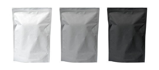 Stand up pouch packaging mockup with transparent background