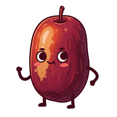 A charming illustration showcases a cheerful fruit character, boasting a delightful smile and expressive eyes, radiating positivity and a sense of approachability, ready to greet.