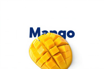 Fresh Tropical Fruit Cut into Cubes in Minimalist Composition