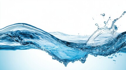 A vibrant splash of clear water captures the essence of movement and fluidity against a bright background.