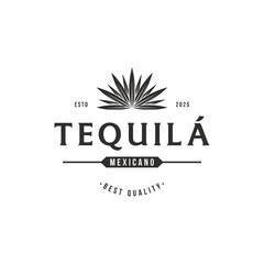 Vintage mexican agave plant logo template design for traditional tequila drink.
