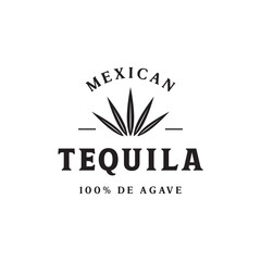 Vintage mexican agave plant logo template design for traditional tequila drink.