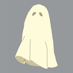 Ghost 3 cute on a grey background, vector illustration.