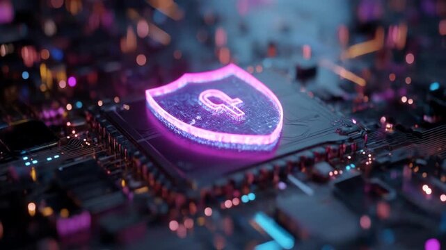 Digital security shield on circuit board data protection concept