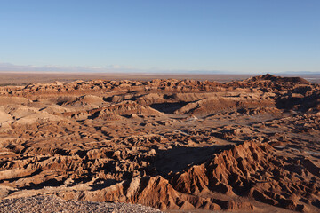 Moon Valley at sunset in San Pedro de Atacama, Chile
