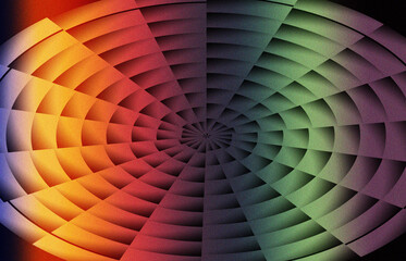 Fototapeta premium Abstract geometric spiral with vibrant color gradients creating a mesmerizing optical illusion and a sense of depth and movement in a modern design