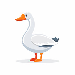 Obraz premium Isolated Goose Icon: A clean and crisp illustration captures a serene moment of a single goose, with a pure and minimalist presentation. 