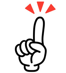 指さし　アイコン　記号　サイン タッチ　ワンポイント　手　イラスト	