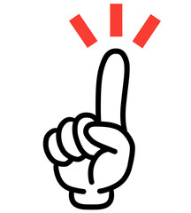 指さし　アイコン　記号　サイン タッチ　ワンポイント　手　イラスト	