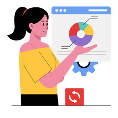 Worker explaining SEO marketing plan during office meeting PNG File On Transparent Background
