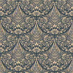 seamless royal vintage old pattern texture vector design paper wall