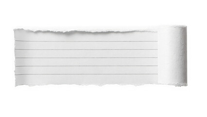 A torn piece of lined paper isolated on transparent background