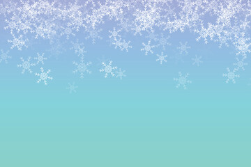 Falling snowflakes on a gradient background a delicate winter perfect for holiday cards and seasonal designs. EPS vector illustration